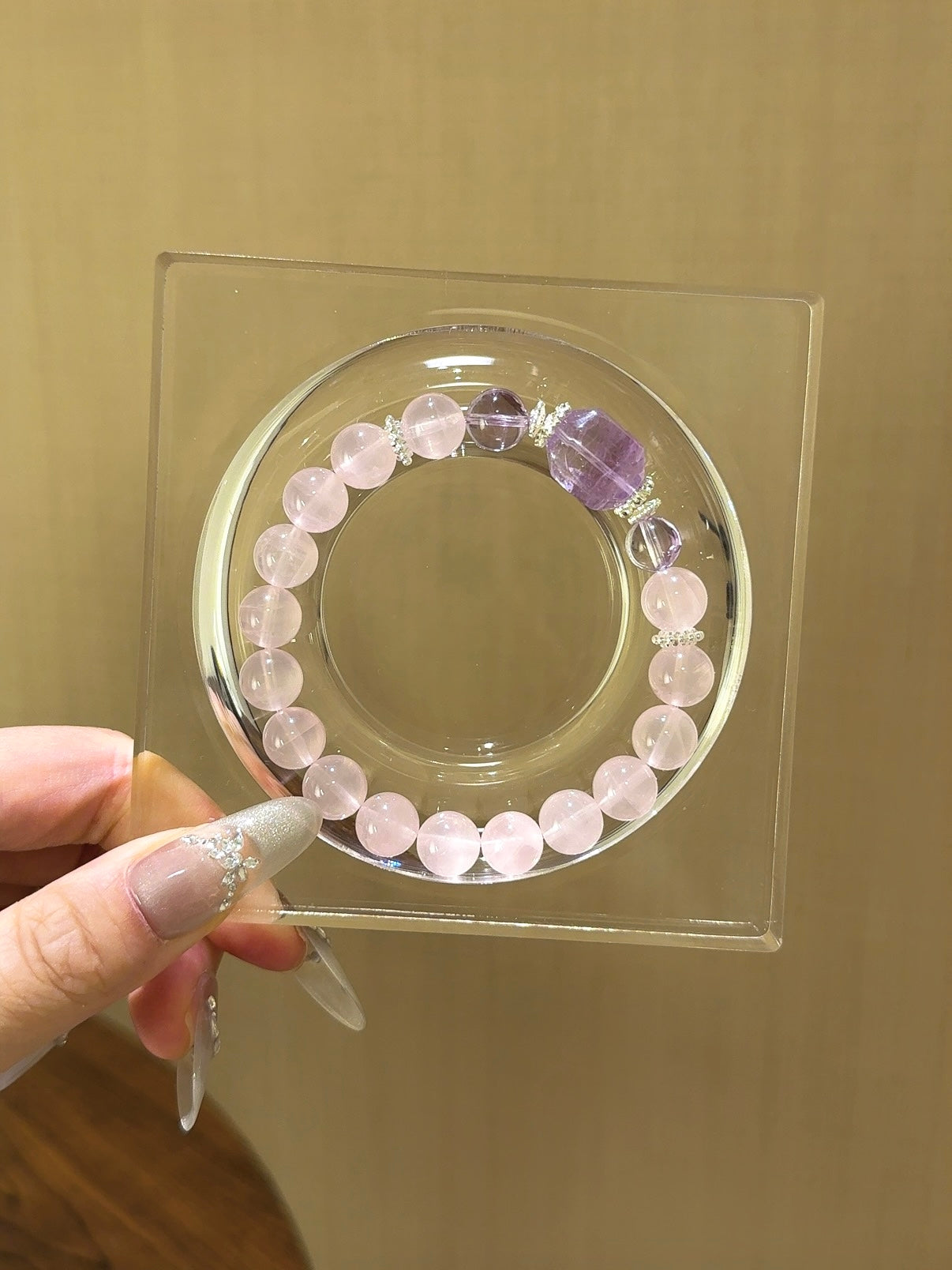 ▫️▪️ Pink crystal amethyst conformal bracelet